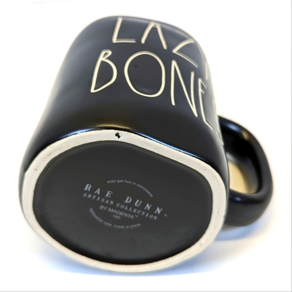 Rae Dunn Lazy Bones 16oz Mug Black 185 Artisan Collection by Magenta - Picture 4 of 4